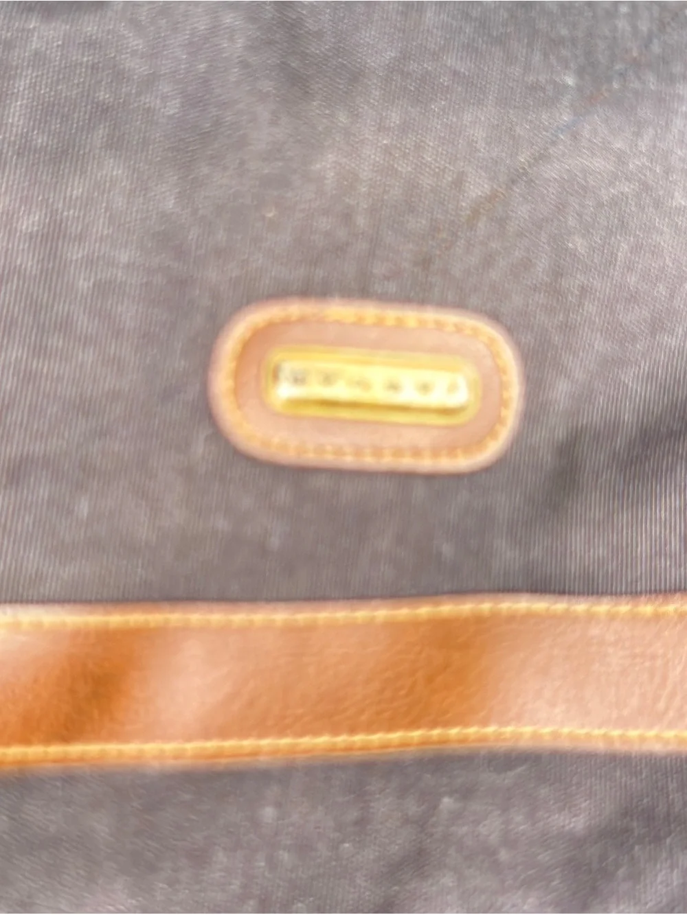 Vintage Jaguar Navy Canvas & Leather Trim Hanging Garment Bag